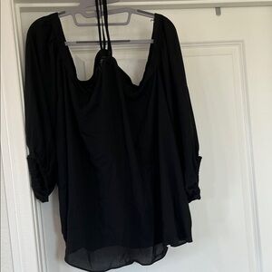 Eloquii Black Women's Blouse with Square Neck